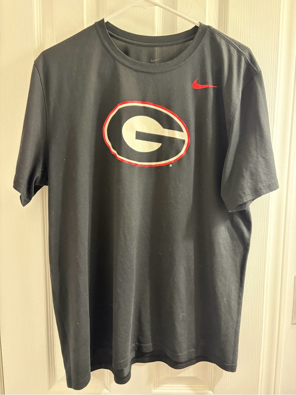 Nike Black Short Sleeve T-Shirt with Red & White Georgia G Logo